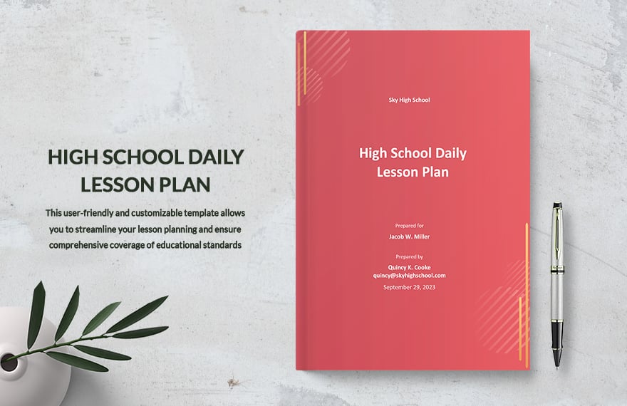 High School Daily Lesson Plan Template
