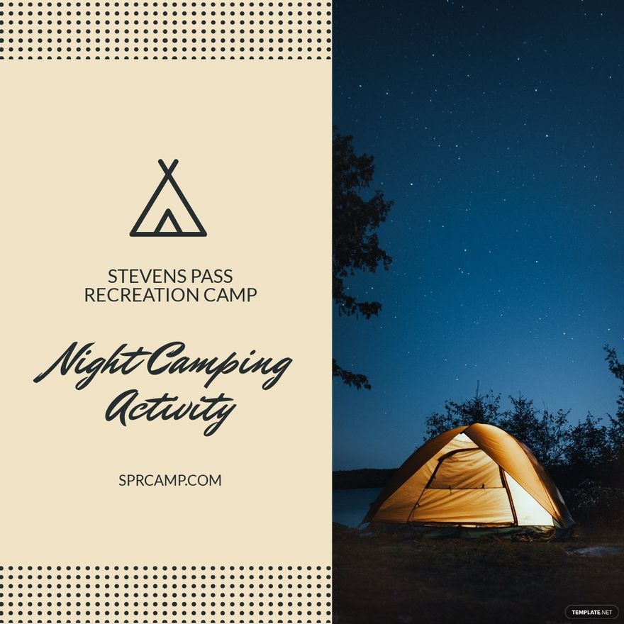Free Night Camping Linkedin Post Template