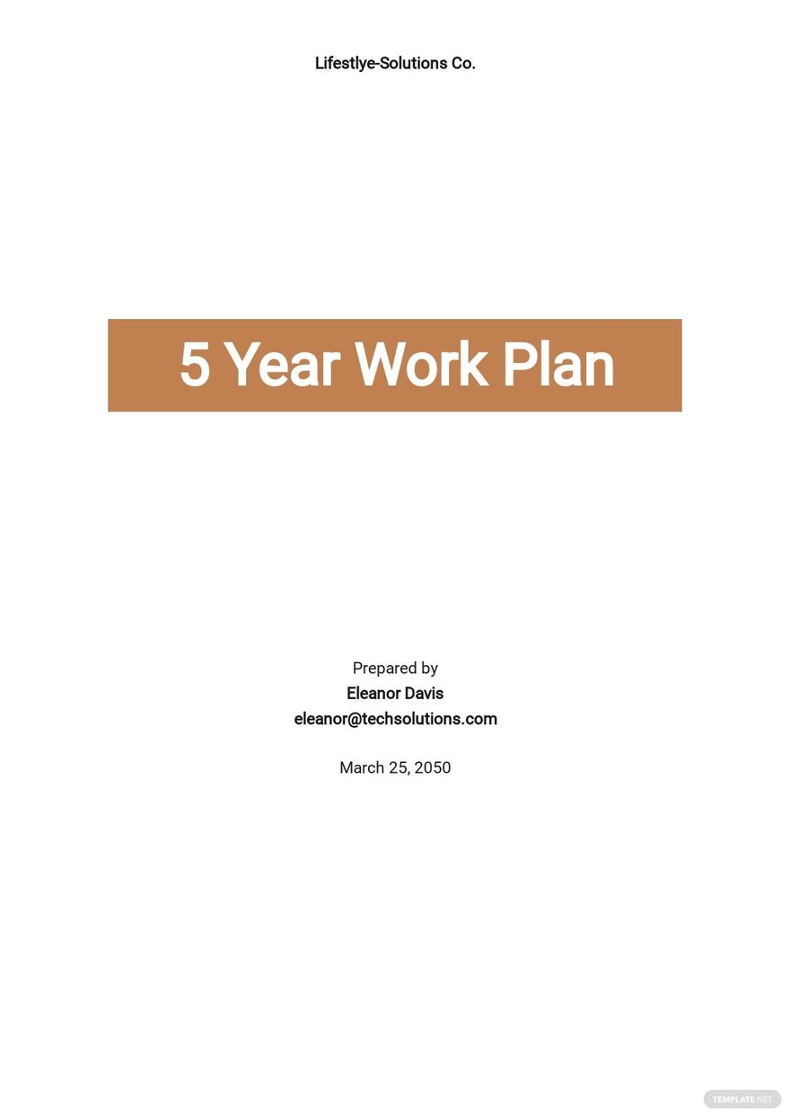 5 Year Plans Templates - Format, Free, Download | Template.net