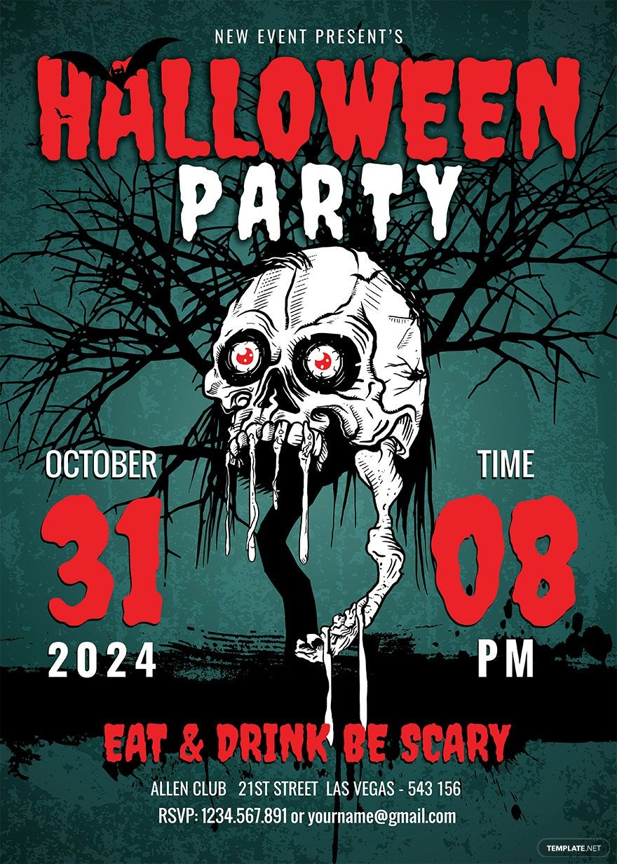 Scary Halloween Party Invitation Template