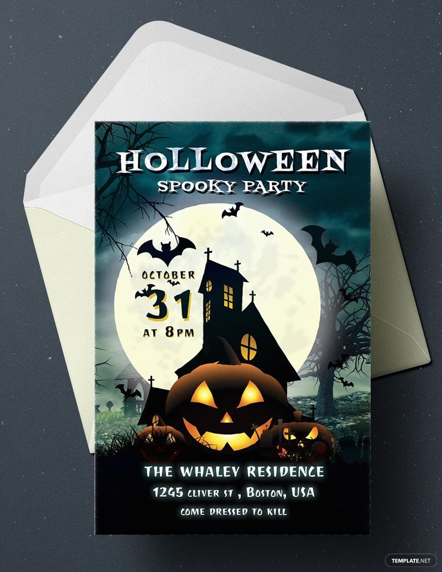 Halloween Spooky Party Invitation Template
