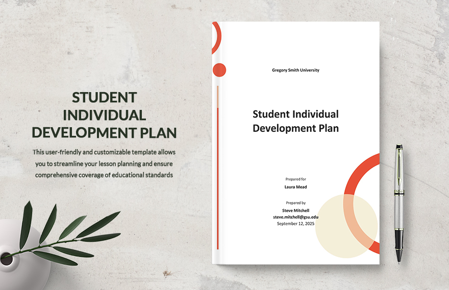 Free Student Individual Development Plan Template - Download in Word ...