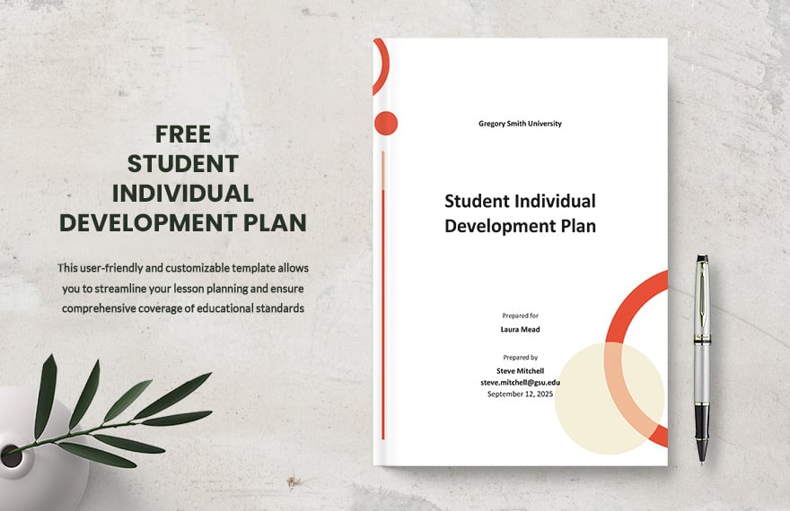 Free Student Individual Development Plan Template in Word, Google Docs, PDF, Apple Pages