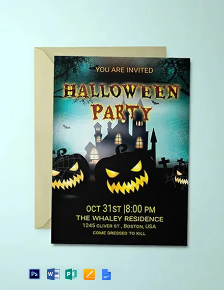 FREE Halloween Invitation Template - Download in Word, Google Docs ...