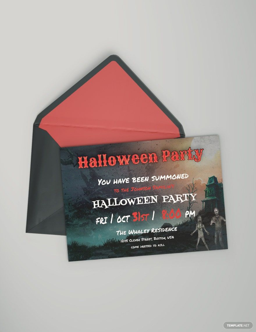 Halloween Bash Party Invitation Template
