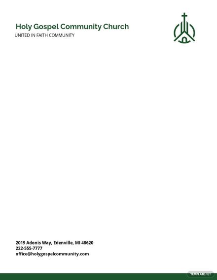 Community Church Letterhead Template