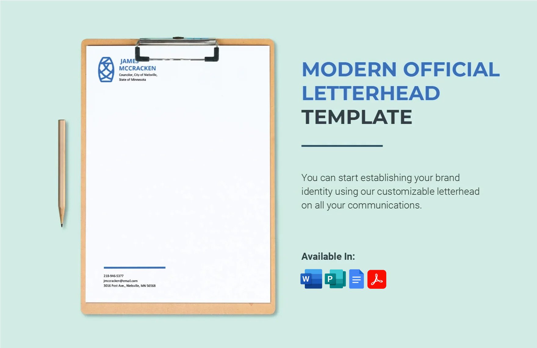 Free Modern Official Letterhead Template in Word, Google Docs, PDF, Publisher