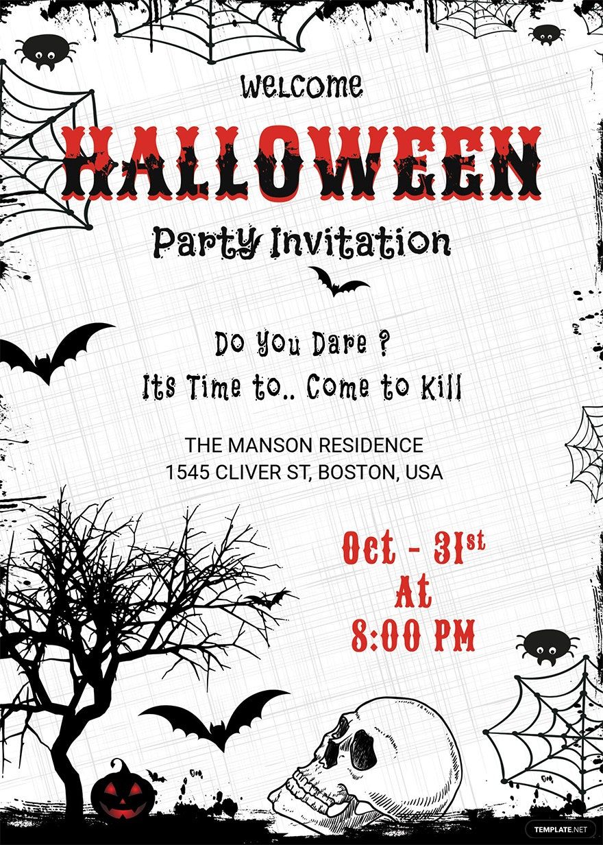 Free Premium Halloween Party Invitation Flyer Template