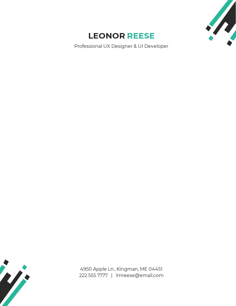 Free Professional Personal Letterhead Template