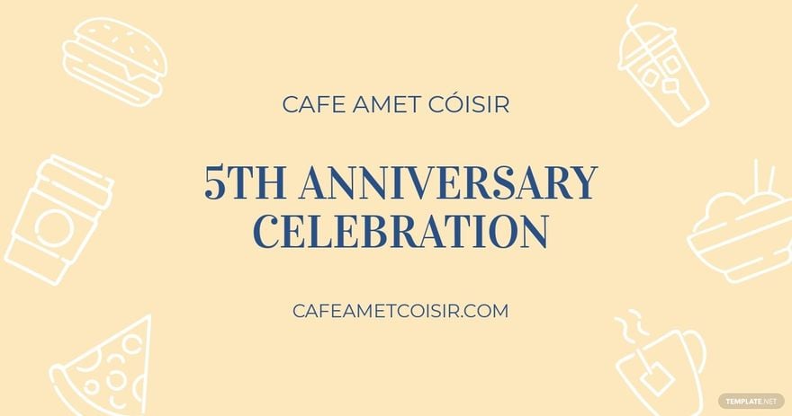 Cafe Anniversary Celebration Facebook Post Template