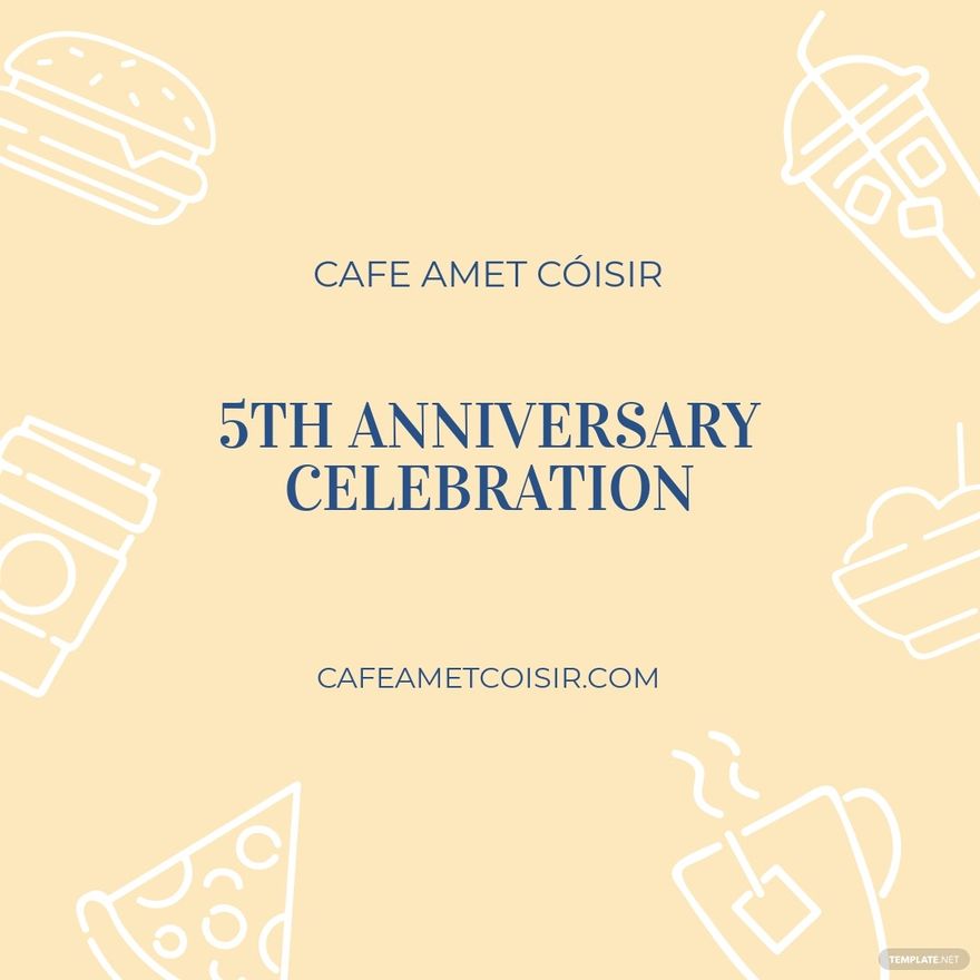 Cafe Anniversary Celebration Instagram Post Template