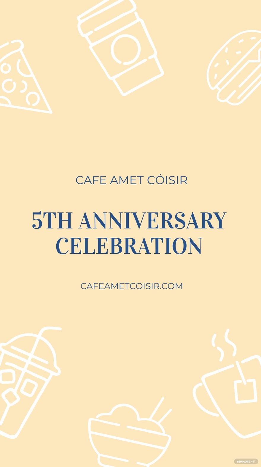 Cafe Anniversary Celebration Whatsapp Post Template