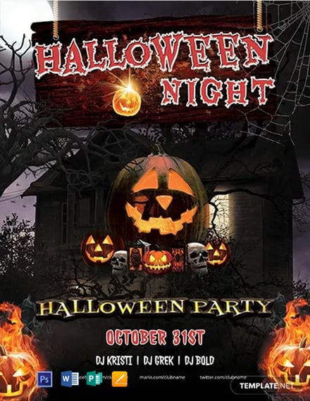 7 Free Halloween Flyer Templates Word Doc Psd Indesign Apple Pages Publisher Illustrator Template Net