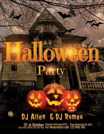 halloween dj party flyer 1x