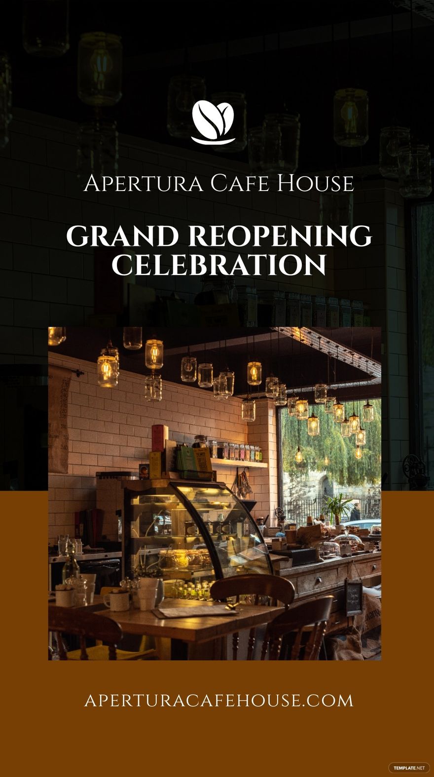 Cafe Grand Re-Opening Whatsapp Post Template