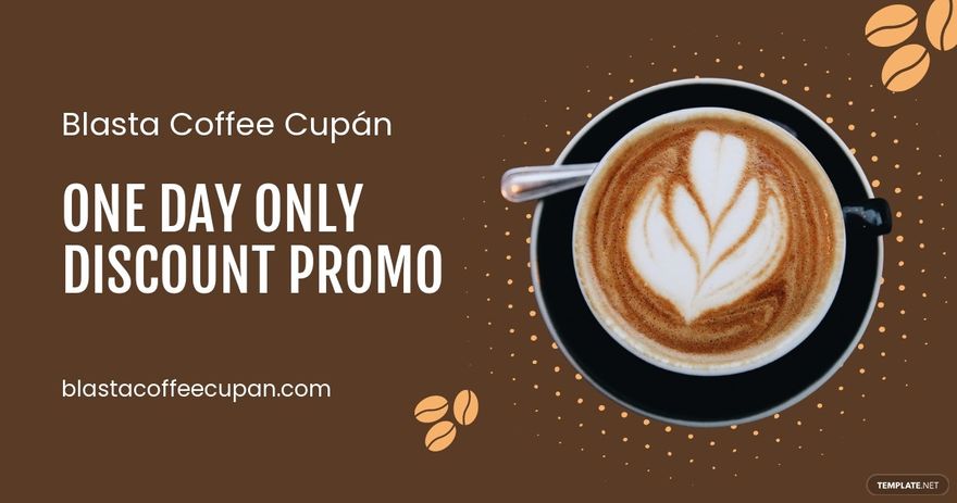 Free Coffee Discount Promotion Facebook Post Template