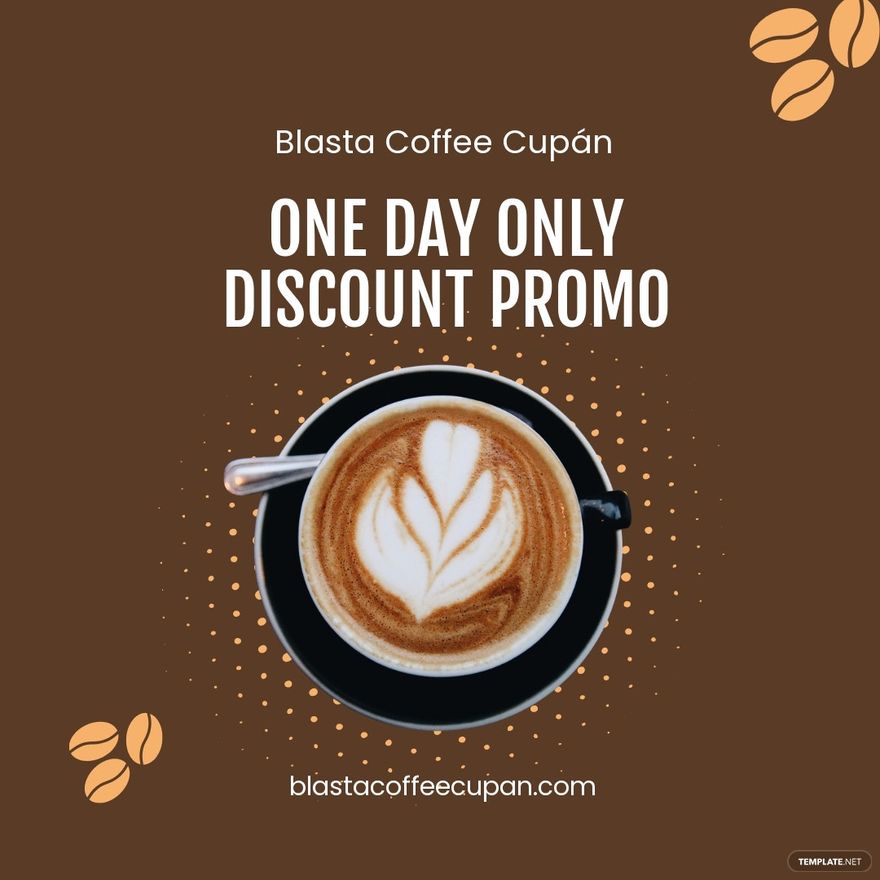 Coffee Discount Promotion Instagram Post Template