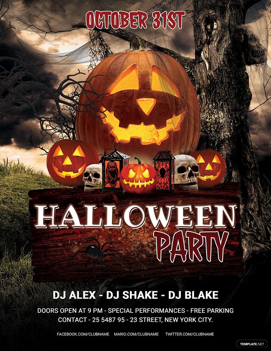 Editable Halloween Party Flyer Template in Word, Google Docs, PSD, Publisher