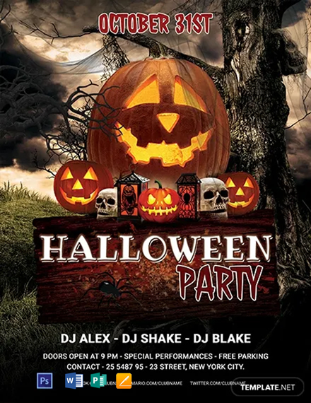 Free Editable Halloween Party Flyer Template