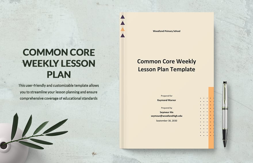 Common Core Weekly Lesson Plan Template