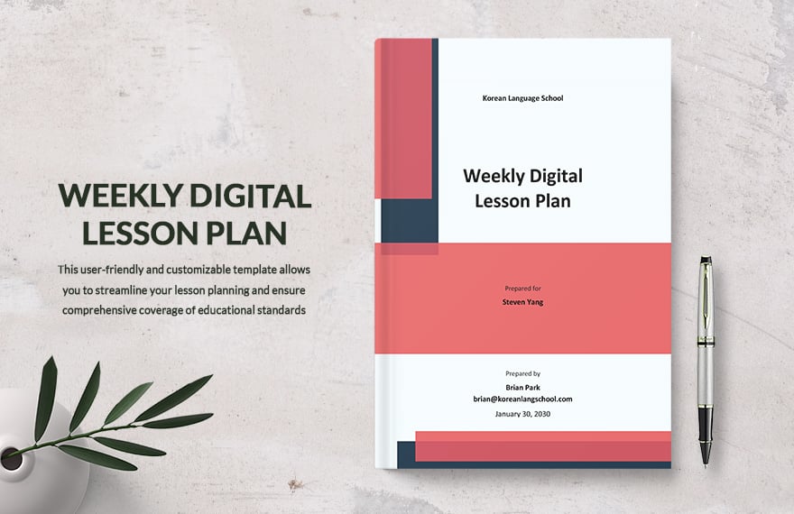 Weekly Digital Lesson Plan Template in Word, Google Docs, PDF, Apple Pages
