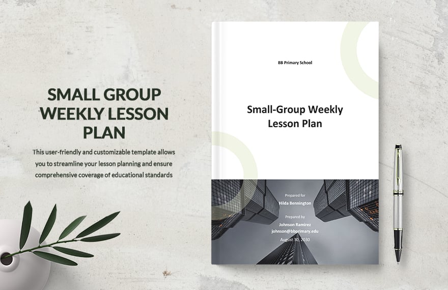 Small Group Weekly Lesson Plan Template