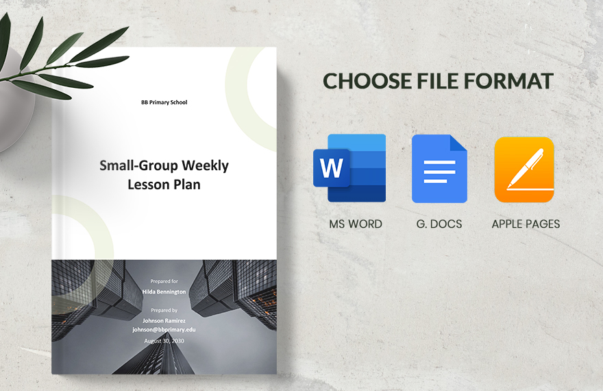 Small Group Weekly Lesson Plan Template