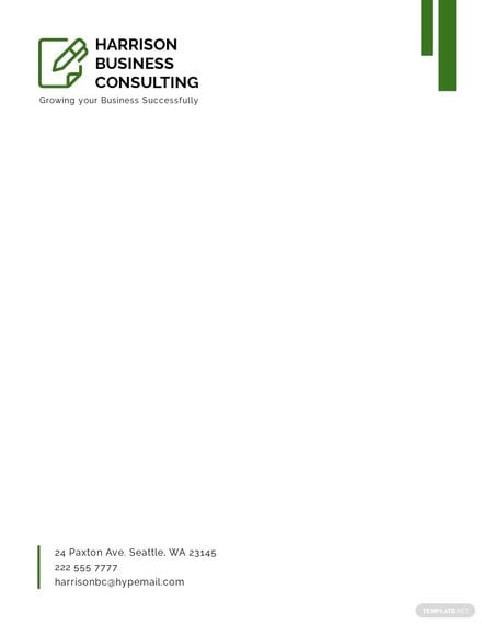 Small Business Consultant Letterhead Template