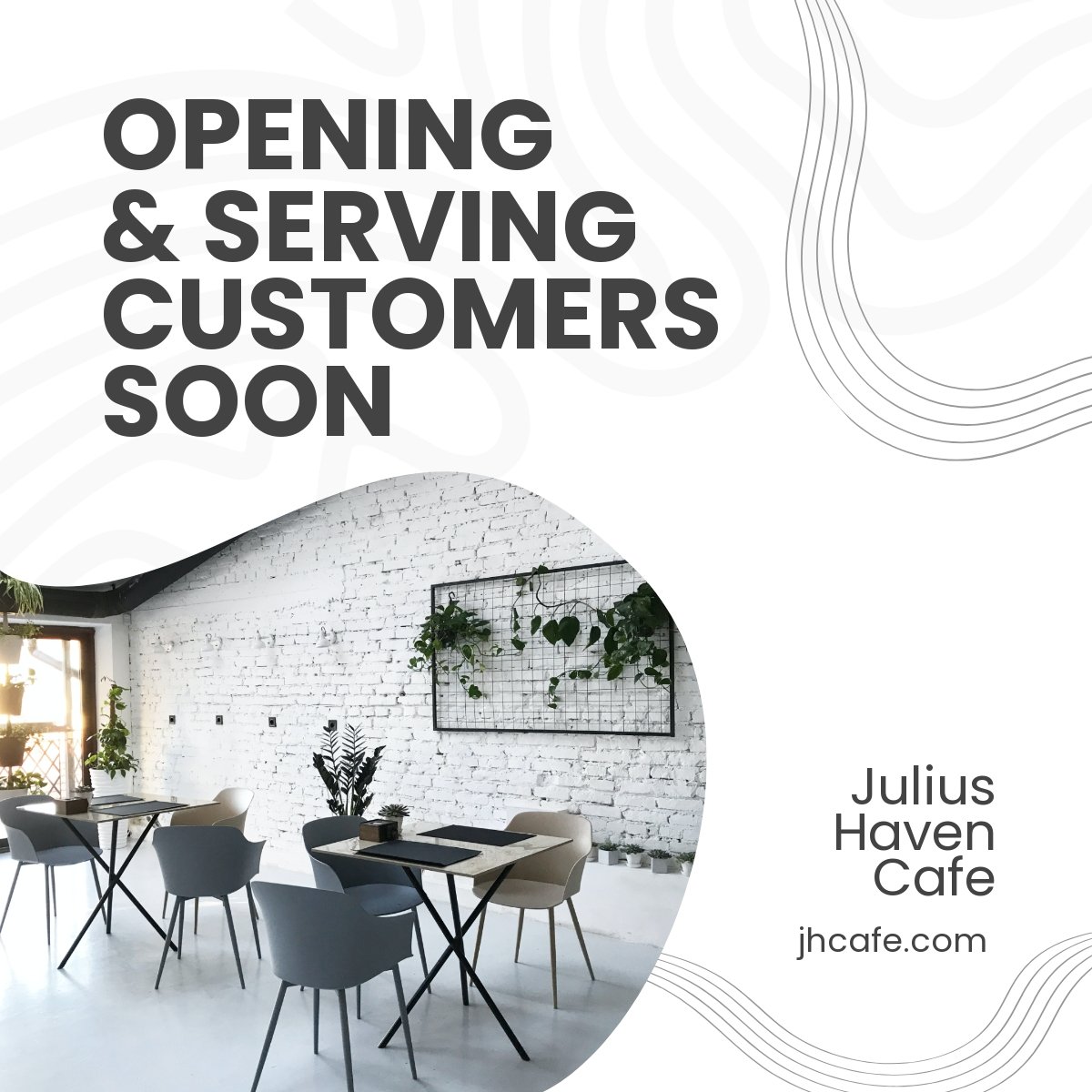 Cafe Opening Announcement Linkedin Post Template