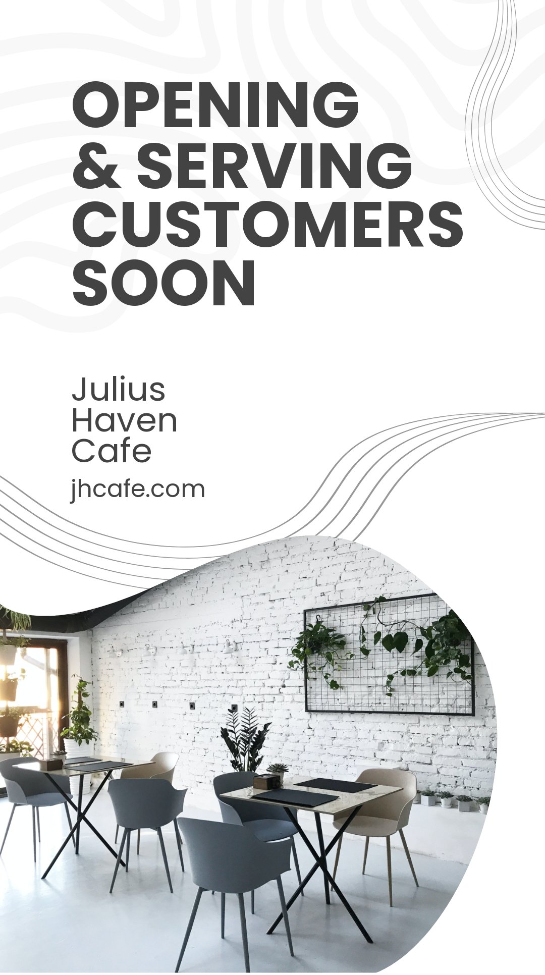 Cafe Opening Announcement Whatsapp Post Template