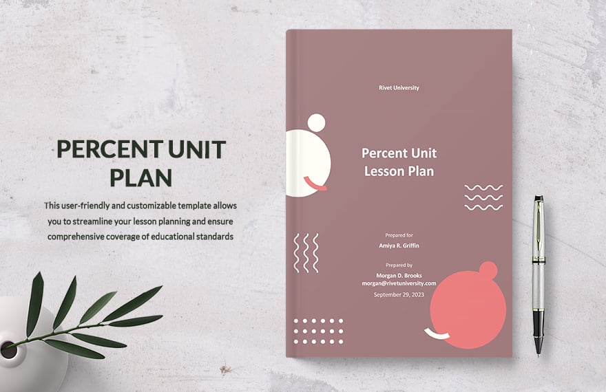 Percent Unit Plan Template in Word, Google Docs, PDF, Apple Pages