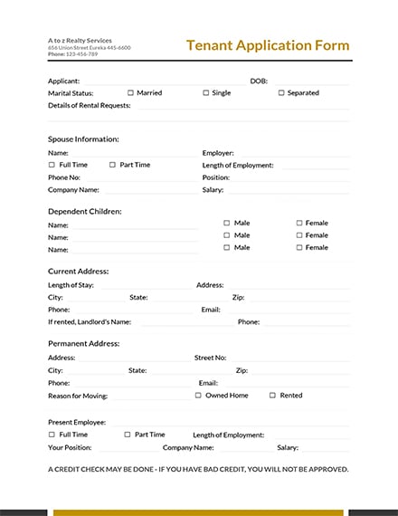 Free Employment Application Form Template Download 67 Forms In Word