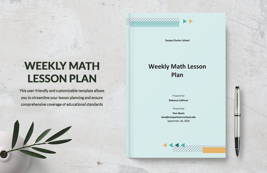 Weekly Math Lesson Plan Template in Word, Google Docs, PDF, Apple Pages