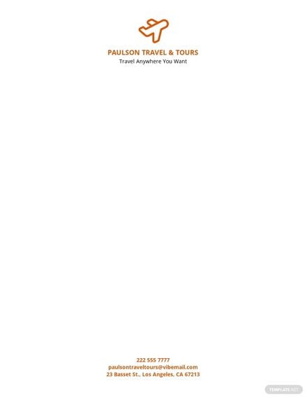 Travel Agency and Tours Letterhead Template in Word, Google Docs