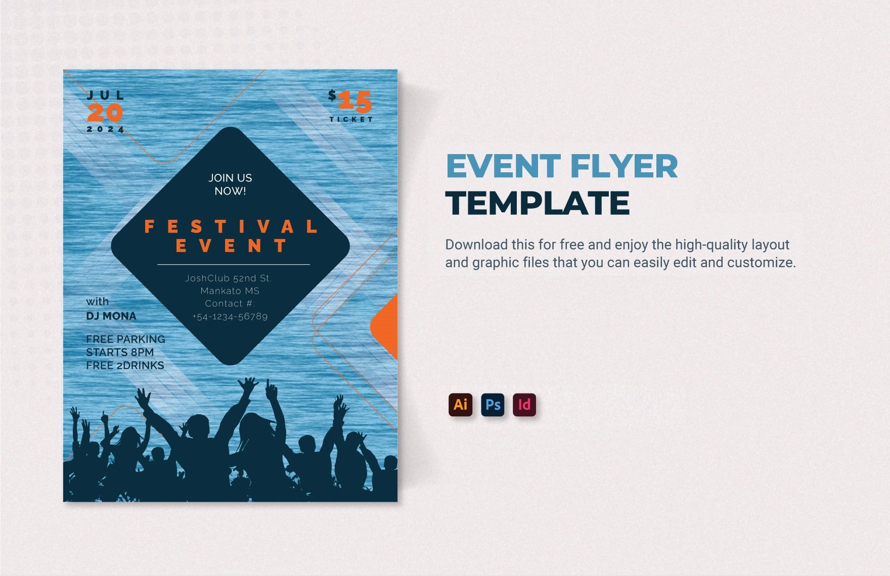Event Flyer Template in Illustrator, PSD, InDesign