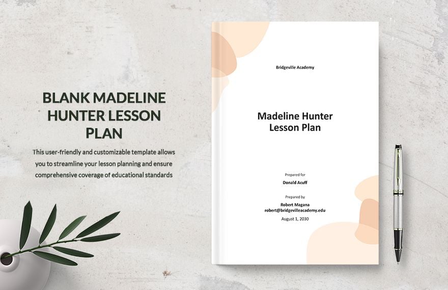 Blank Madeline Hunter Lesson Plan Template
