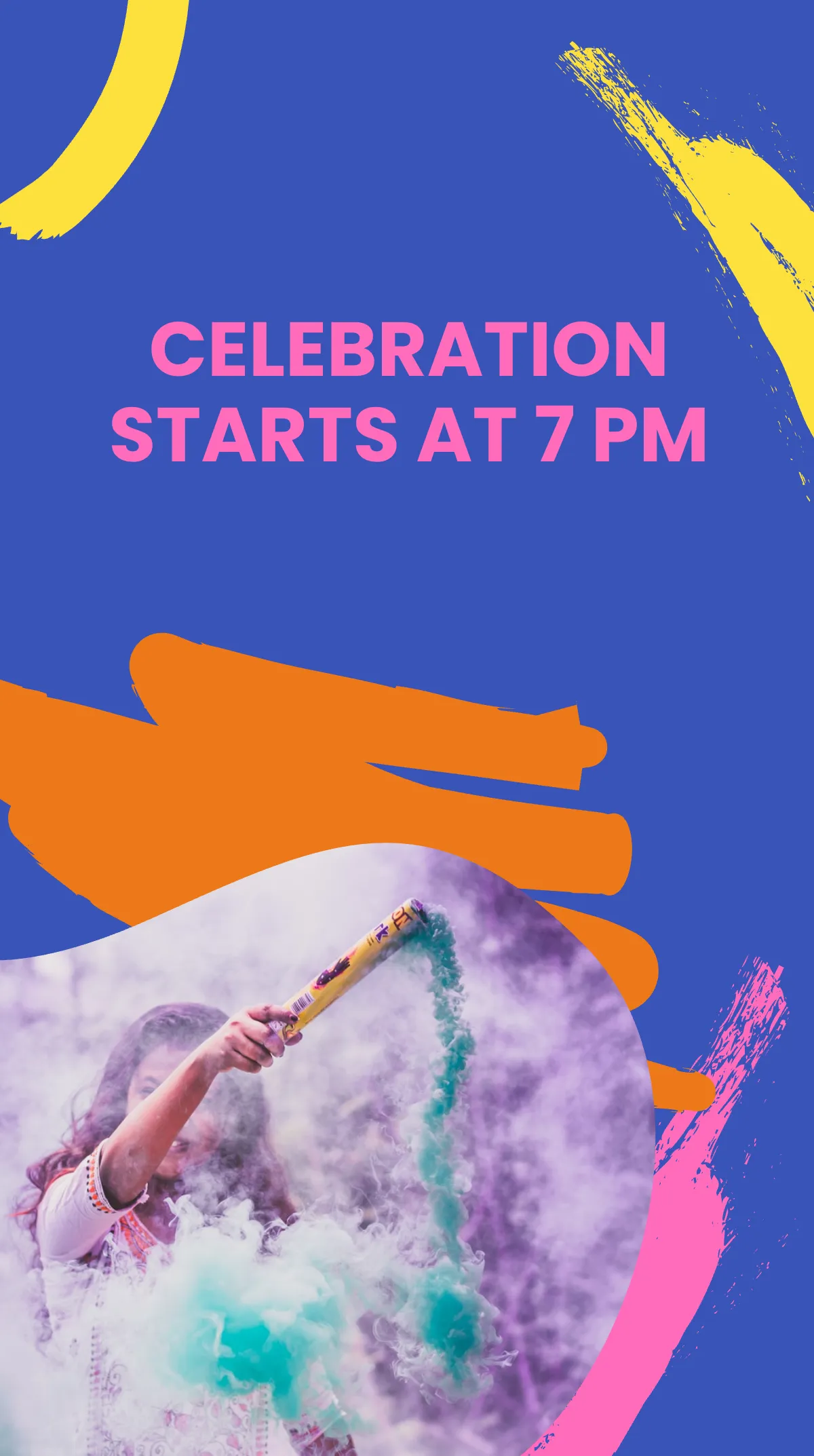 Free Holi Invitation Instagram Story Template to Edit Online