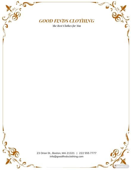 Free Vintage Clothing Letterhead Template in Word, Google Docs