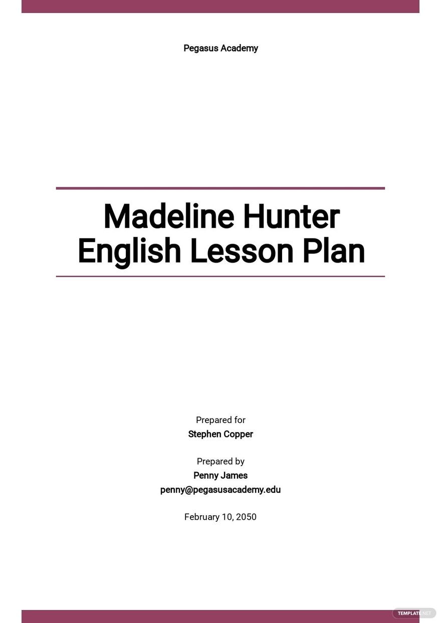 Madeline Hunter English Lesson Plan Template.jpe