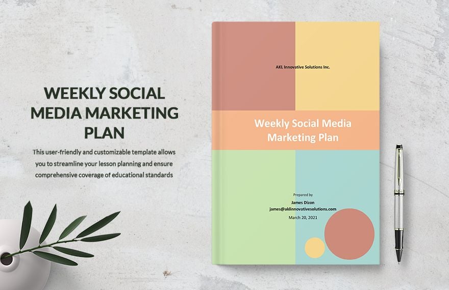 Weekly Social Media Marketing Plan Template in Word, Google Docs, PDF, Apple Pages