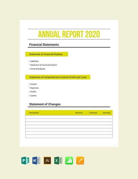 free annual expense report template 4400