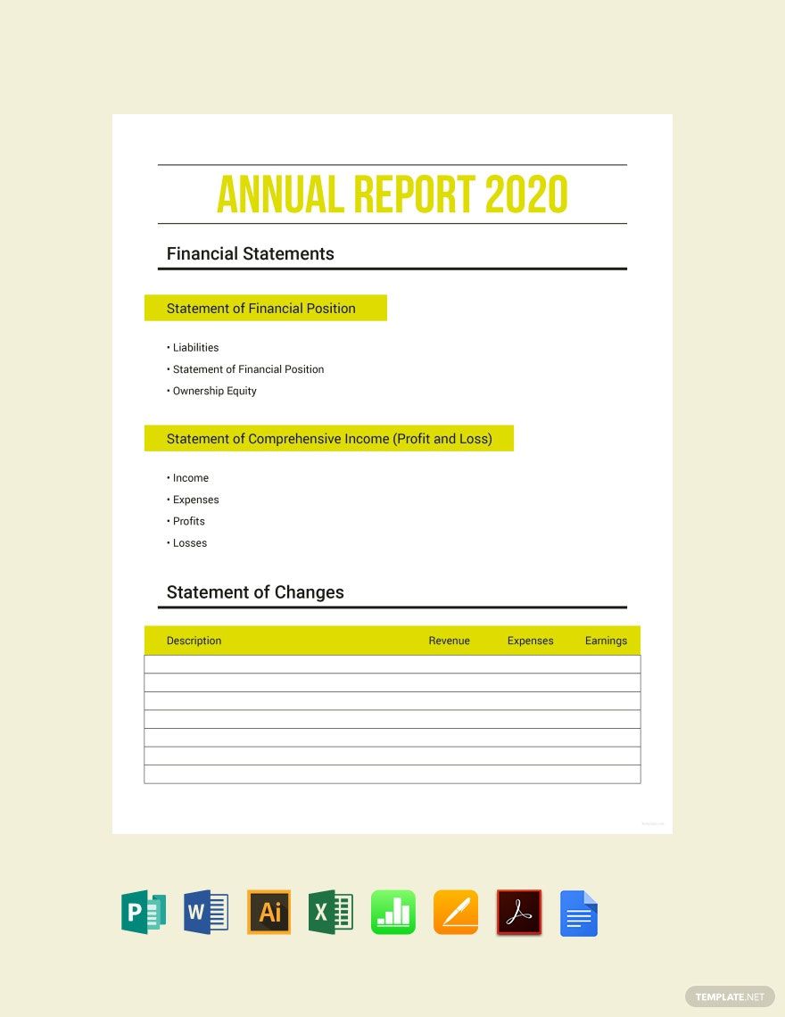 Sample Annual Expense Report Template