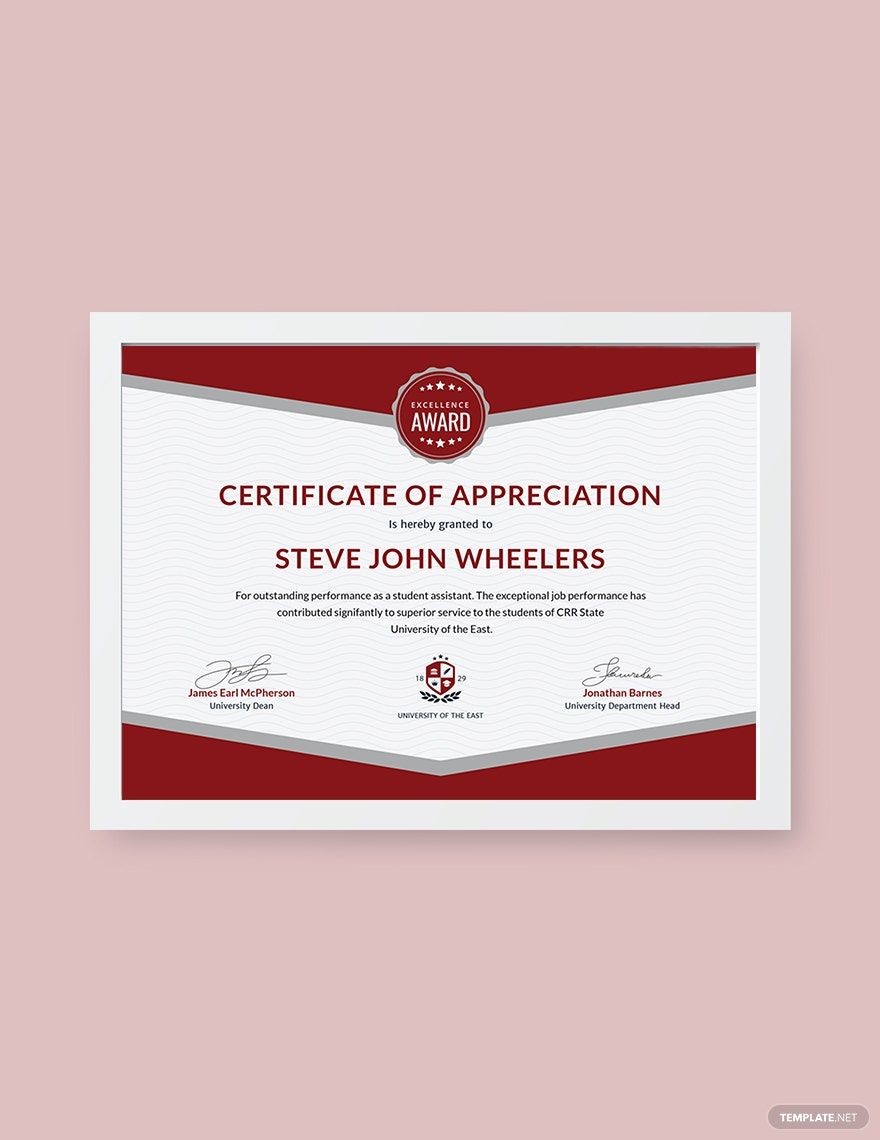 Student Appreciation Certificate Template