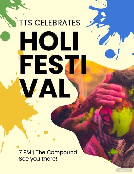 Holi Celebration Flyer Template