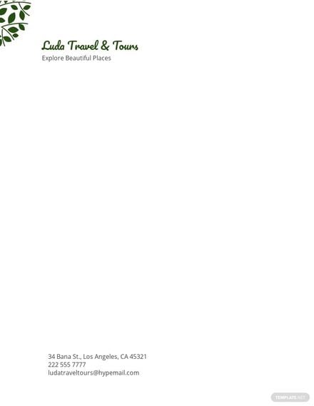 Travel & Tourism Letterhead Template in Word, Google Docs