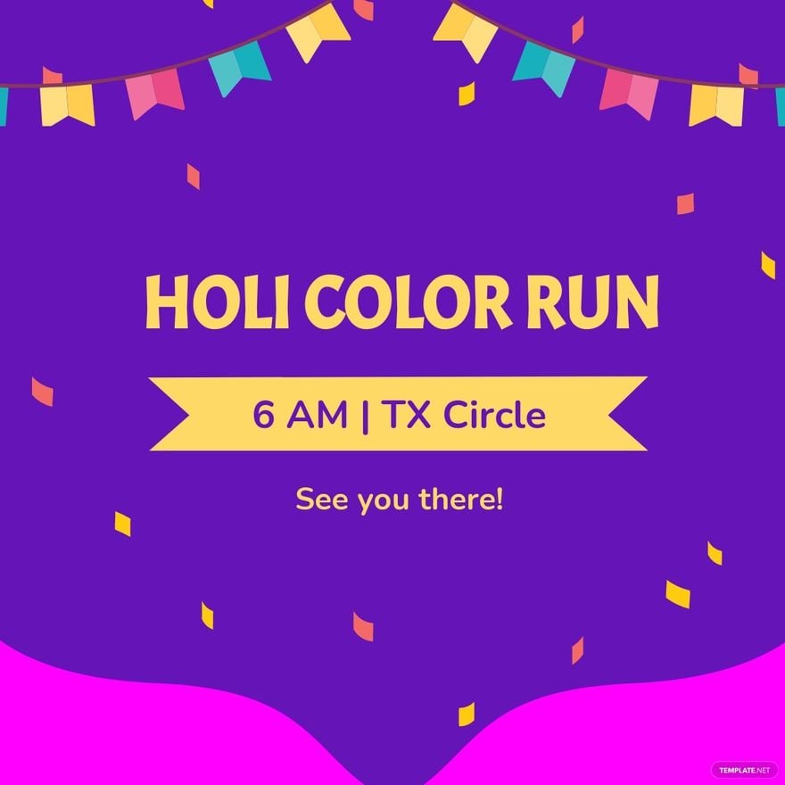 Holi Festival Fun Run Linkedin Post Template
