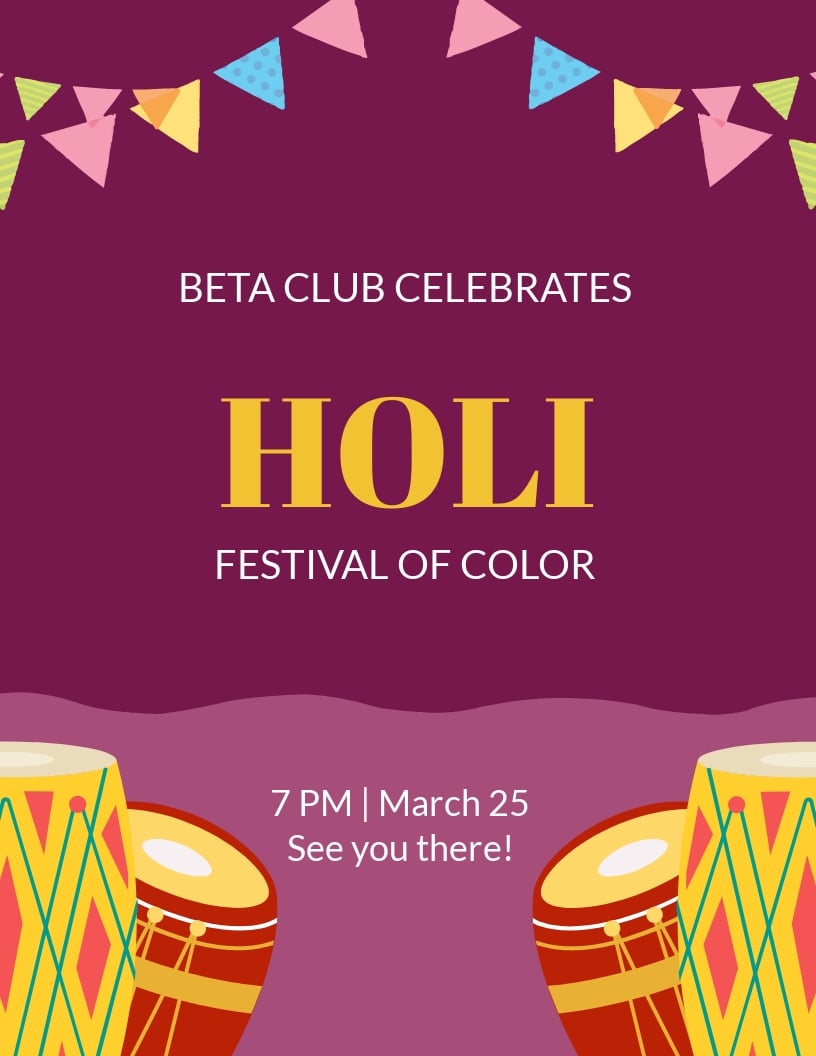 Holi Event Flyer Template