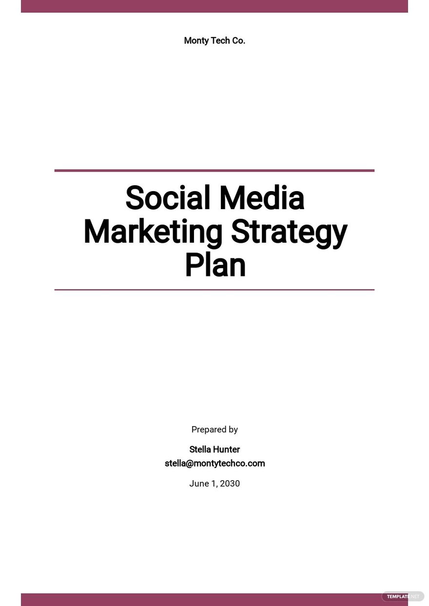 Social Media Marketing Strategy Plan Template Google Docs Word