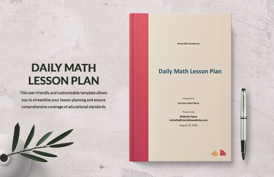 Daily Math Lesson Plan Template