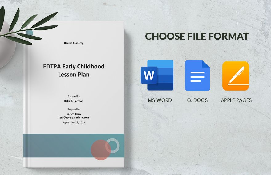 EDTPA Early Childhood Lesson Plan Template